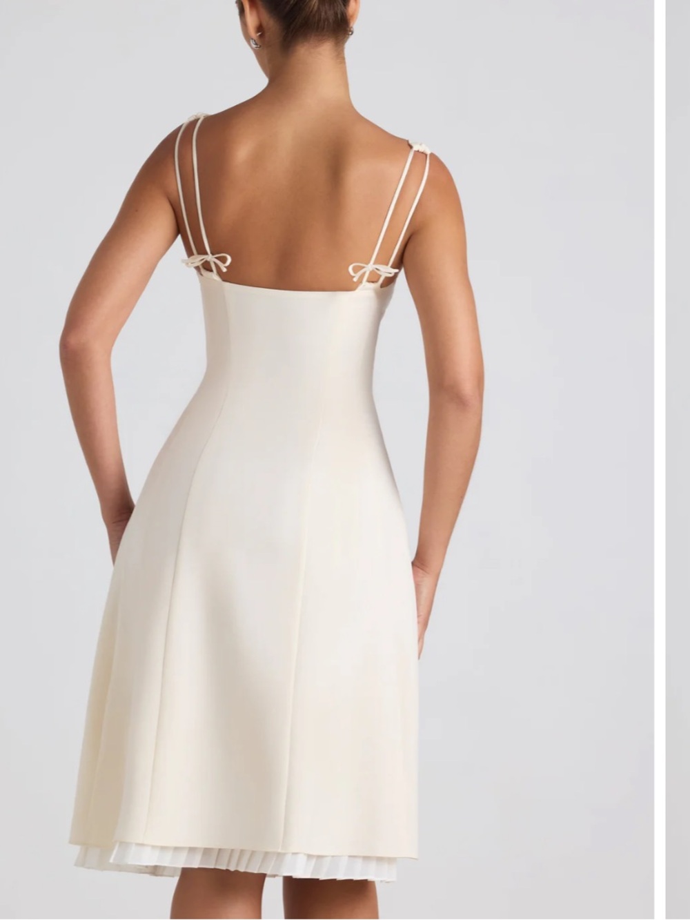 Oh Polly Isadora Bow-Detail Midi Dress in Ivory - Picture 2 of 4